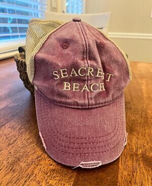 30A Seacrest Beach Trucker Hat Purple/Beige Mesh One Size Adjustable